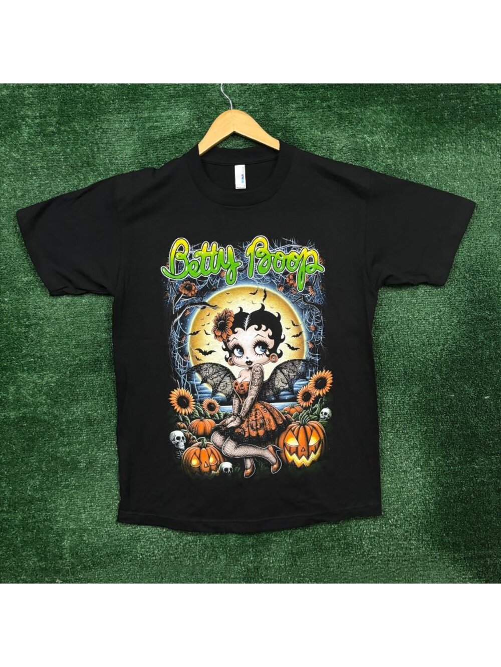 Betty Boop Y2K Emo Style Jack o' Lantern T-Shirt Size Large
